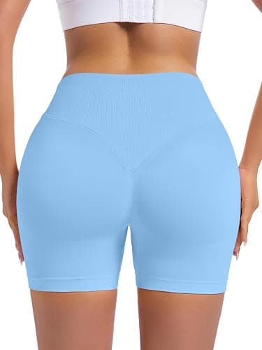 OVESPORT 3 Pack Seamless Women Workout Shorts Scrunch Butt Lifting Gym Booty Biker Shorts thumbnail 6