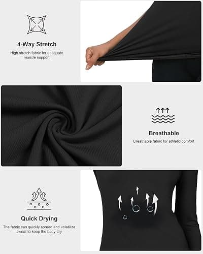 5-Pack Women's Compression Shirts Long & Short Sleeve Workout Tops Athletic Baselayer Quick Dry Gym Yoga Running T-Shirt thumbnail 4