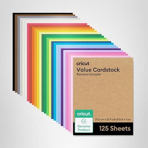 Cricut Value Cardstock Paper, Rainbow Sampler - 125 sheets (8.5" x 11") - Compatible with Joy Xtra, Explore, & Maker Machines - Letter Size thumbnail 8