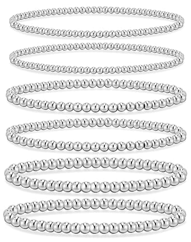 adoyi Gold Bracelets for Women Waterproof, 14K Gold Plated Beaded Strand Bead Ball Bracelets stack Adjustable Jewelry Set for Gifts - Image 1