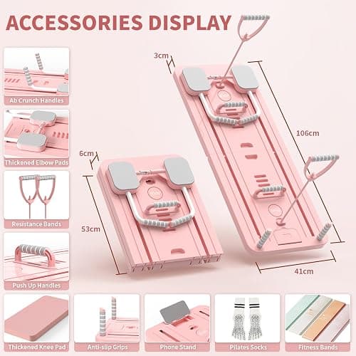 Northdeer Pilates Reformer, 2025 Upgraded Foldable Pilates Equipment, Multi-Purpose 8 in 1 Pilates Sliding Board Home thumbnail 5