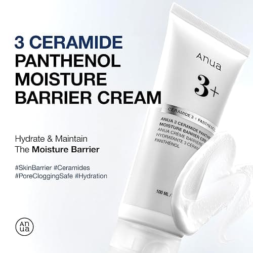 ANUA 3 Ceramide Panthenol Moisture Barrier Cream, Hydrating Face Moisturizer for Normal Skin, Panthenol, Ceramide, Centella for Skin Barrier Non Comedogenic, Korean Skincare (100ml/ 3.38 fl. oz.) thumbnail 2