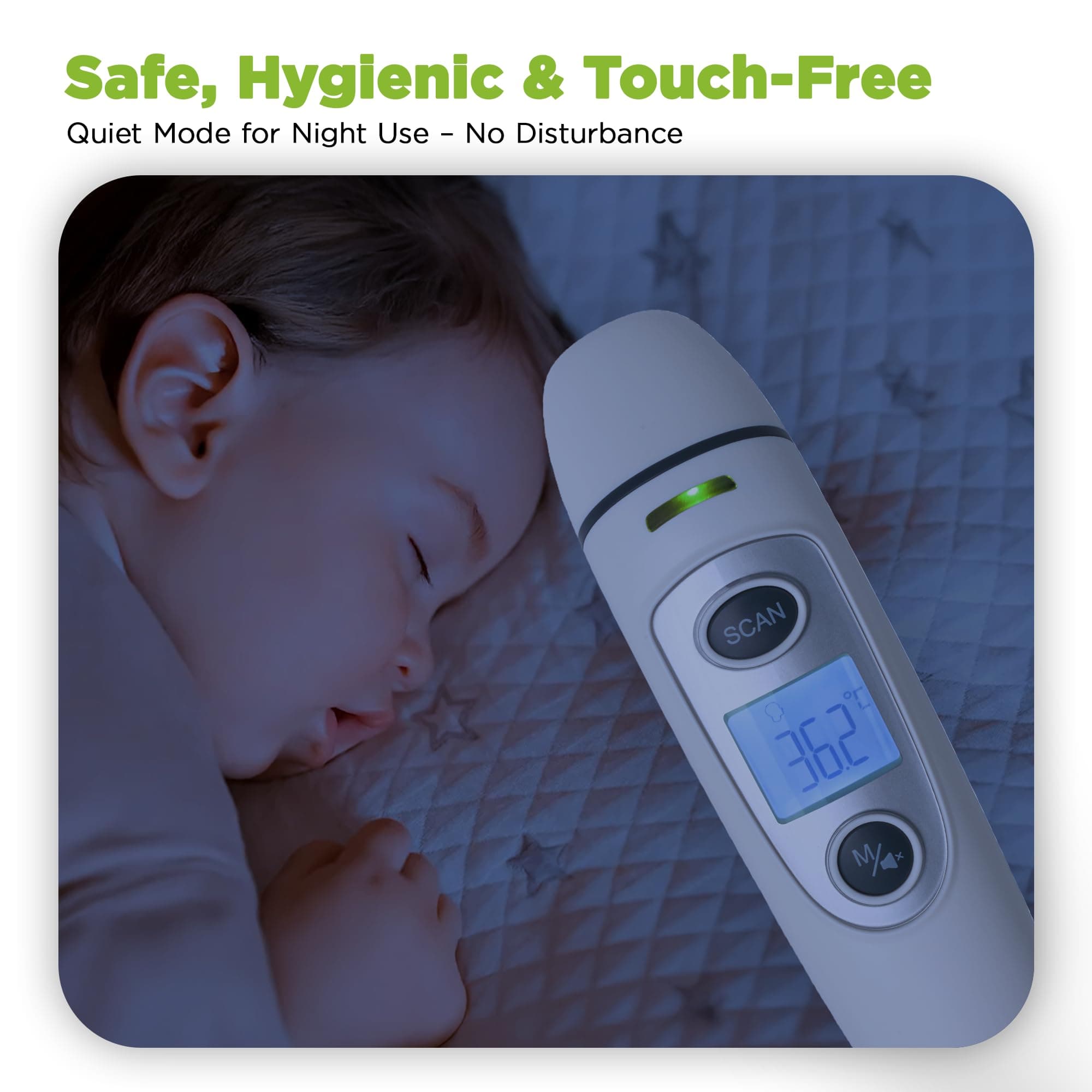 Forehead and Ear Thermometer, No Touch Digital Infrared Thermo Meter for Baby, Adult and Whole Family Multifunction Quick Accurate Reading, Fever Alarm, Record Memory, TGA ARTG No. 353751 thumbnail 4