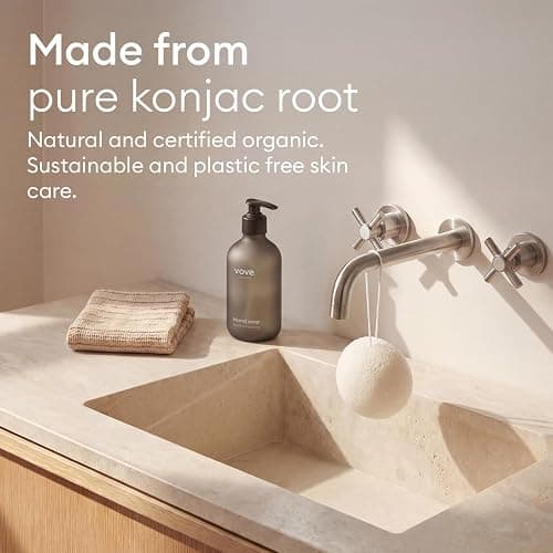 Vove Organic Konjac Facial Sponges 3-Pack - Natural Face Exfoliating Sponges with Bamboo Charcoal & Green Clay, Gentle Cleansing for All Skin Types, Natural Vegan Skincare, Certified Organic thumbnail 8