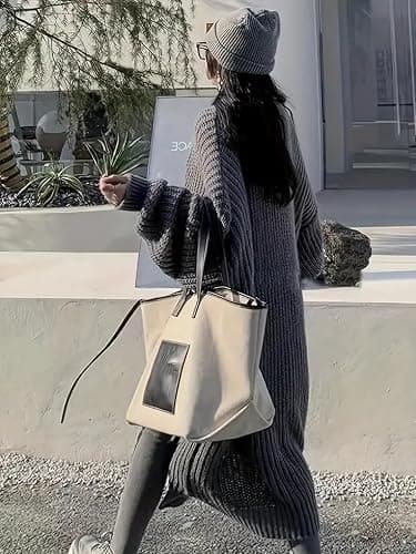 GUTPOINT Womens Long Cardigan Sweaters Open Front Oversized Duster with Pocket for Women 2025 Fall Winter Knit Design Coats thumbnail 3