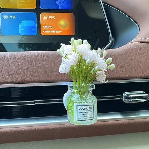 Set of 4 Cute Flower Bouquet Car Air Freshener Vent Clips, Mini Artificial Flowers for Car Air Vent Decoration, Auto Interior Dashboard Ornament Accessories thumbnail 9