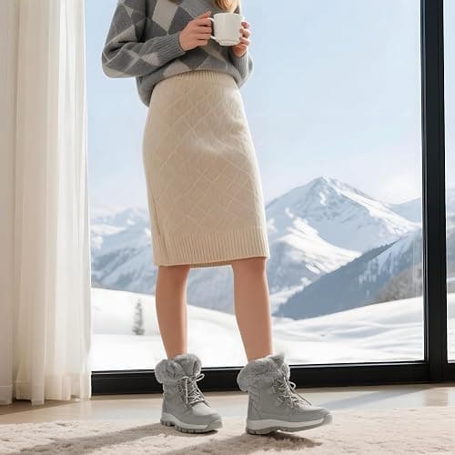 DREAM PAIRS Waterproof Snow Boots for Women, Faux Fur Cozy Warm Insulated Winter Boots Lace Up Mid-Calf Outdoor Shoes for Walking Hiking Hespera thumbnail 3