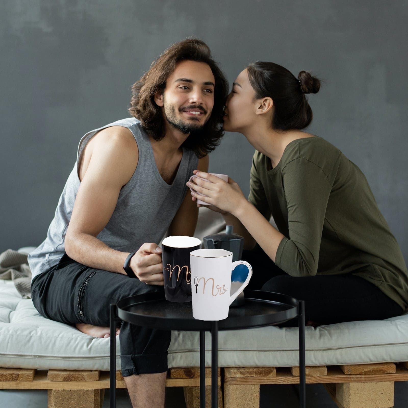 Coffee Mugs Set Couple Cups, Wedding Presents for Bridal Shower, Engagement Gifts Couple Gifts, Birthday for Him Her Husband Wife Anniversary (Black&White) thumbnail 6