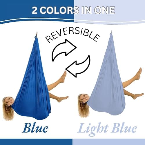 Bradoro Double Layer Reversible Sensory Swing| Outdoor and Indoor Swing For Kids and Adults Up to 260 lbs | Autism Cocoon Swing | Kids Sensory Swing thumbnail 3