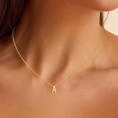 Goldegg Initial Necklaces for Women Girls, 14K Gold Plated Letter A-Z Pendant Necklace Tiny Initial Necklace Birthday Gifts for Women Teen Girl Gifts Trendy Stuff thumbnail 4