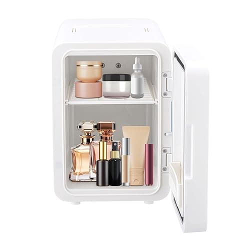 Iceblue 6L Mini Fridge with Mirror, Compact Small Fridge for Bedroom, Car, Office & Dorm, Mini skincare fridge with Dimmable LED Light Mirror for Beauty Essentials & Beverages (White) thumbnail 3