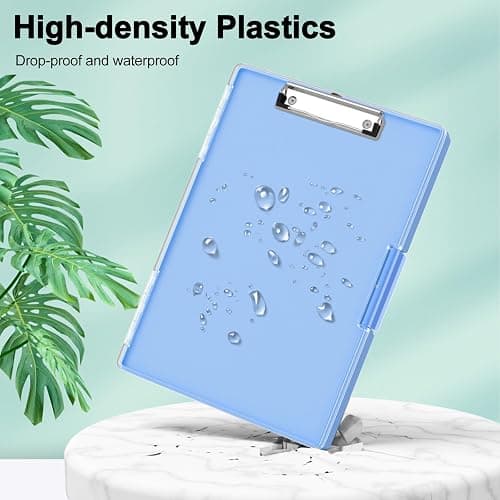 Piasoenc Clipboard with Storage, 8.5 x 11 Clip Boards with 2 Storage Case and A4 Paper Folder, Clear Dry Erase Top Panel, Heavy Duty Plastic, Folio & Side Opening, for Nurses, Teacher, Lawers, Blue thumbnail 6