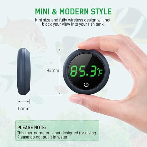 PAIZOO Fish Tank Digital Thermometer Accurate LED Display to ±0.9°F Tank Thermometer Aquarium Temperature Measurement Suitable for Fish, Axolotl, Turtle or Aquatic thumbnail 7