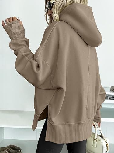 ANRABESS Womens Oversized Hoodies Long Sleeve Fleece Side Slit Hooded Sweatshirts Pullover 2026 Fall Outfits Y2K Clothes thumbnail 3