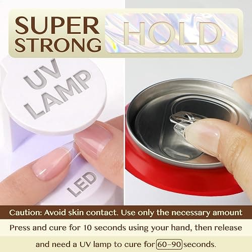 UNA GELLA 6 in 1 Gel Nail Glue for Clear Nail Tips, 2Pcs 15ml U V Nail Glue | Super Strong Long Lasting Brush On for Clear False Nail Tips, X-Soft Gel Nails Lamp Curing Required thumbnail 3