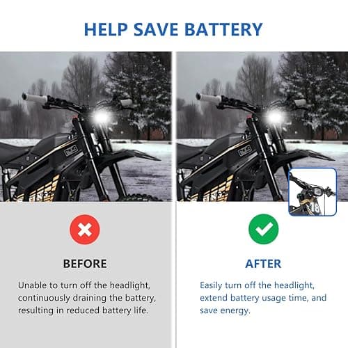 Aluminum Blue LED Headlight Kill Switch Compatible with Sur Ron Light Bee X Segway X260 X160 Talaria Sting MX3 thumbnail 5