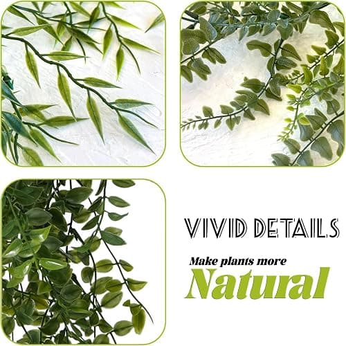 PENGYEE 3 Packs Fake Hanging Plants with Black Pots, 20" Artificial Hanging Plants for Wall Decor, Fake Fern Plants Mandala Vine for Home Bathroom Bedroom Kitchen Office Room Decor thumbnail 5