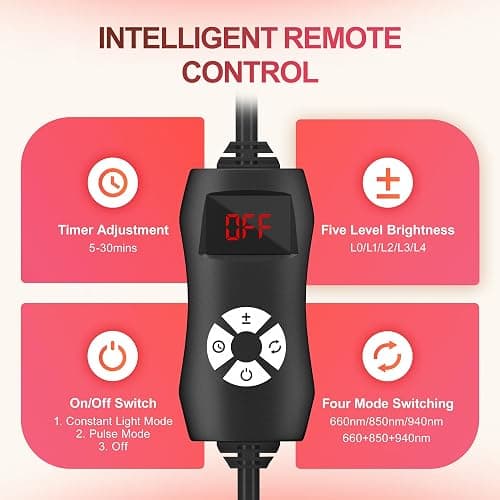 Morfone Red Light Infrared Lamp for Body Face - Tri-Wavelength (660nm, 850nm, 940nm) Infrared Light Lamp Large Panel with Adjustable Stand, Protective Glasses for Home Use, Gift for Women Girls thumbnail 8