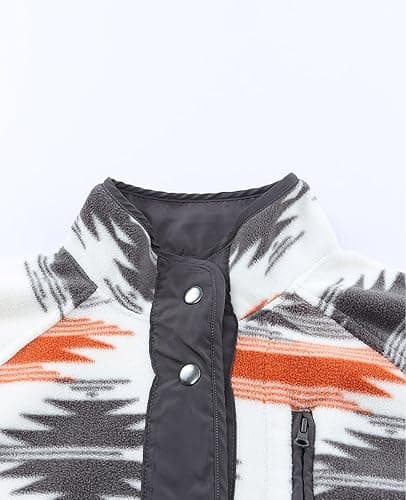 SELINK Womens Fleece Jacket Western Aztec Print Long Sleeve Snap Button Down Shacket Jackets with Pockets thumbnail 4