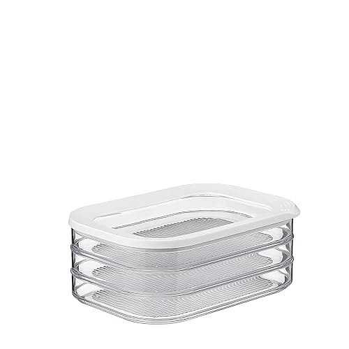 Mepal - Modula boîte à charcuterie 3 étages – Blanc – boîte de rangement frigo pour charcuterie - trois boîtes de conservation séparées – passe au lave-vaisselle - Image 1