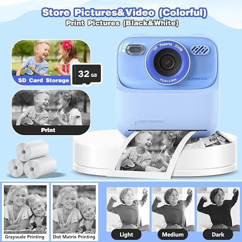 masterbee Kids Camera Instant Print Photo, Birthday Gifts for Girls and Boys, Kids Digital Camera Toys, 1080P HD Video, 3 4 5 6 7 8 9 10 11 12 Year Old Boy Gifts/Girl Gifts thumbnail 7