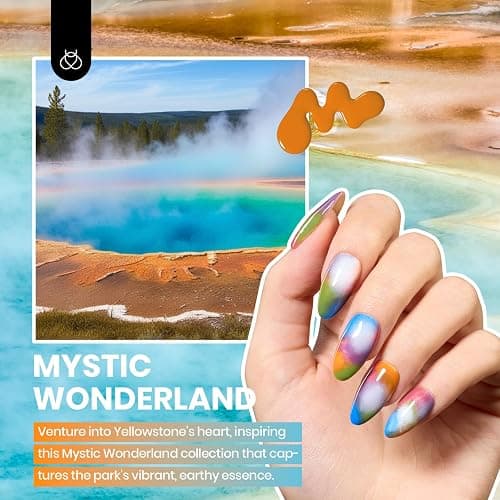Beetles Fall Gel Nail Kit, Mystic Wonderland Gel Polish Set, 36 Colors Burgundy Brown Orange Red Polish Kit with Base Coat Glossy Matte & Glitter Top Coat Soak Off UV Led Nails Gifts for Women thumbnail 2