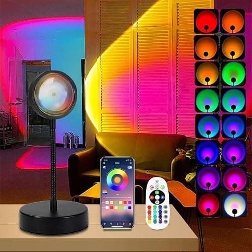 QUIGO Upgraded 10w Sunset Lamp Projector Led Lights for Room Decor Night Light Kids Sun/Sunlight/Sunrise Lamp RGB Party Lights Mood/Ambient/Rainbow Light Home/Bedroom Decor Gifts for Women - Image 1