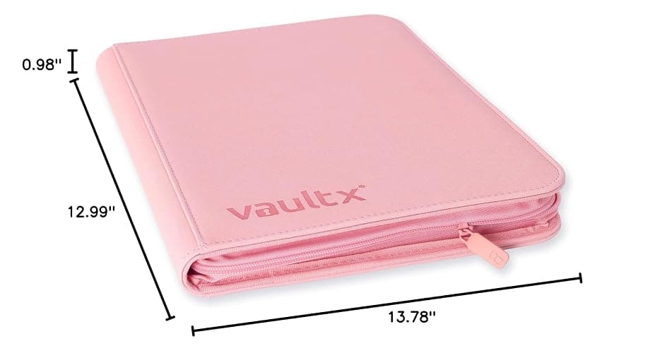 Vault X 12 Pocket Trading Card Zip Binder, 480 cards, Premium Exo-Tec Album Material, 20 Side-Loading Pages, Folder for Collectible Card Games, Sports, TCG (Pink) thumbnail 2