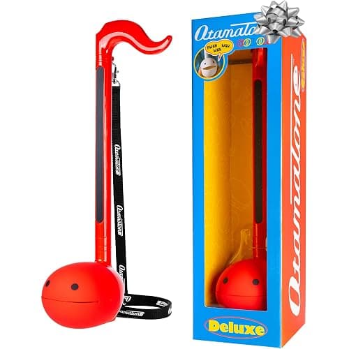 Otamatone Deluxe Electronic Musical Instrument for Adults Portable Synthesizer Digital Electric Music from Japan by Cube/Maywa Denki Cool Stuff Gifts, Red [English Manual] - Image 1