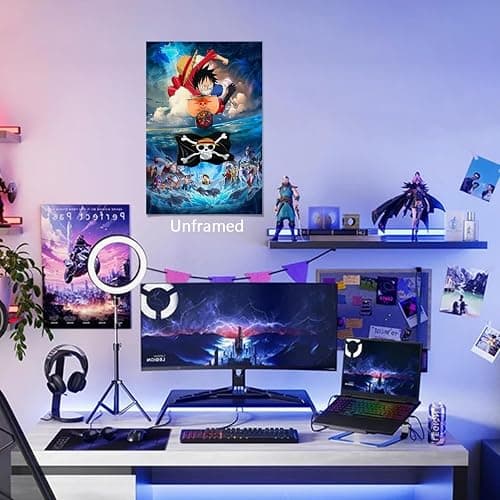 Anime One Piece Poster For Fans Kids Birthday Gifts-Manga Lovers Posters Canvas Art Print Manga Picture For Teen Girls/Boys Room Bedroom Wall Decor thumbnail 3