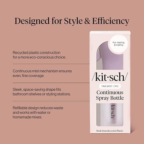 Kitsch Continuous Spray Bottle for Hair – Fine Mist Water Mister & Water Spray Bottle – Recycled Hair Spray Bottle – Spray Bottles for Cleaning, Styling, Plants & More – Sheer Violet, 150ml thumbnail 3
