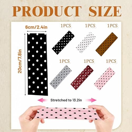 POZHDA 6 PCS Polka Dot Headband, Polka Dot Headbands Elastic Headbands for Women, Non-Slip Fashion Hair Accessories, Soft Wide Headband for Yoga, Running, Workout, Washing Face and Social Gatherings thumbnail 2