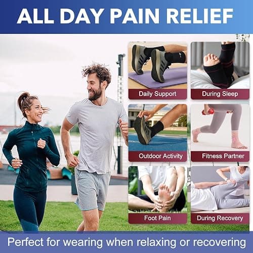 ABIRAM Ankle Brace for Women & Men, Ankle Compression Sleeve, Foot Sleeve with Wrap, Ankle Support, Foot Support for Sprained Foot & Arch, Plantar Fasciitis Relief Socks, Achilles Tendonitis thumbnail 3