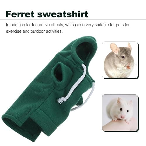 Ferret Clothes Hamster Sweatshirt Guinea Pig Hoodie Hamster Sweater Bunny Hamster Clothing Guinea Pig Outfits Small Animal Warm Vest Green S Red Hoodie thumbnail 6