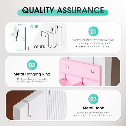 WVM Over the Door Shoe Organizer with 35 Breathable Mesh Pockets, Hanging Shoe Organizer for Door with 4 Metal Hooks, Large Capacity Closet Storage for Shoes, Accessories thumbnail 7