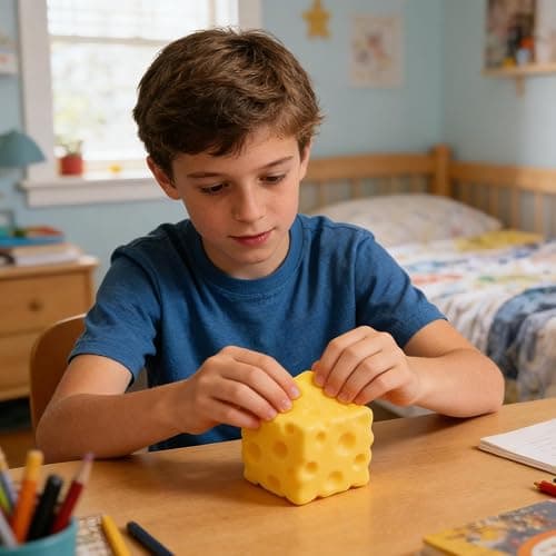 Big Cheese Squishy Toy, Yellow Squishy Cheese Toy, Cute Stress Relief Squishys Cheeses Squeeze Fidget Toys, Fun Soft Shapeable Simulation Cheeses Stress Balls Food Sensory Toys, for Adults & Kids thumbnail 6