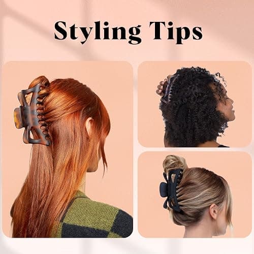 Kitsch 5 Inch Large Claw Clips for Thick and Long Hair | Strong Grip Jumbo Claw Clip for All-Day Hold | 2pcs Matte Oversized Hair Accessories | Ideal Gifts for Women - Black & Tortoise Design thumbnail 4