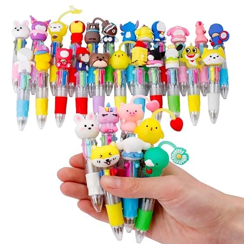 BVAROLYTH 30Pcs Mini Multicolor Pens in One 4-in-1 Cute Pens Bulk for Kids, Ballpoint Pen for Birthdays and Children's Parties, Fun Gifts Assorted Ink Kawaii Pen - Image 1
