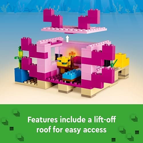 LEGO Minecraft The Axolotl House 21247 Building Toy Set, Creative Adventures at a Colorful Underwater Base, Includes a Diver Explorer, Dolphin, Drowned and More, Minecraft Toy for 7 Year Old Kids thumbnail 5