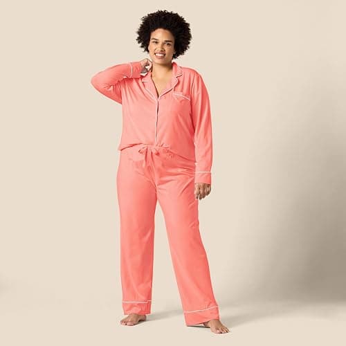 Amazon Essentials Women's Cotton Modal Long-Sleeve Shirt and Full-Length Bottom Pajama Set thumbnail 7