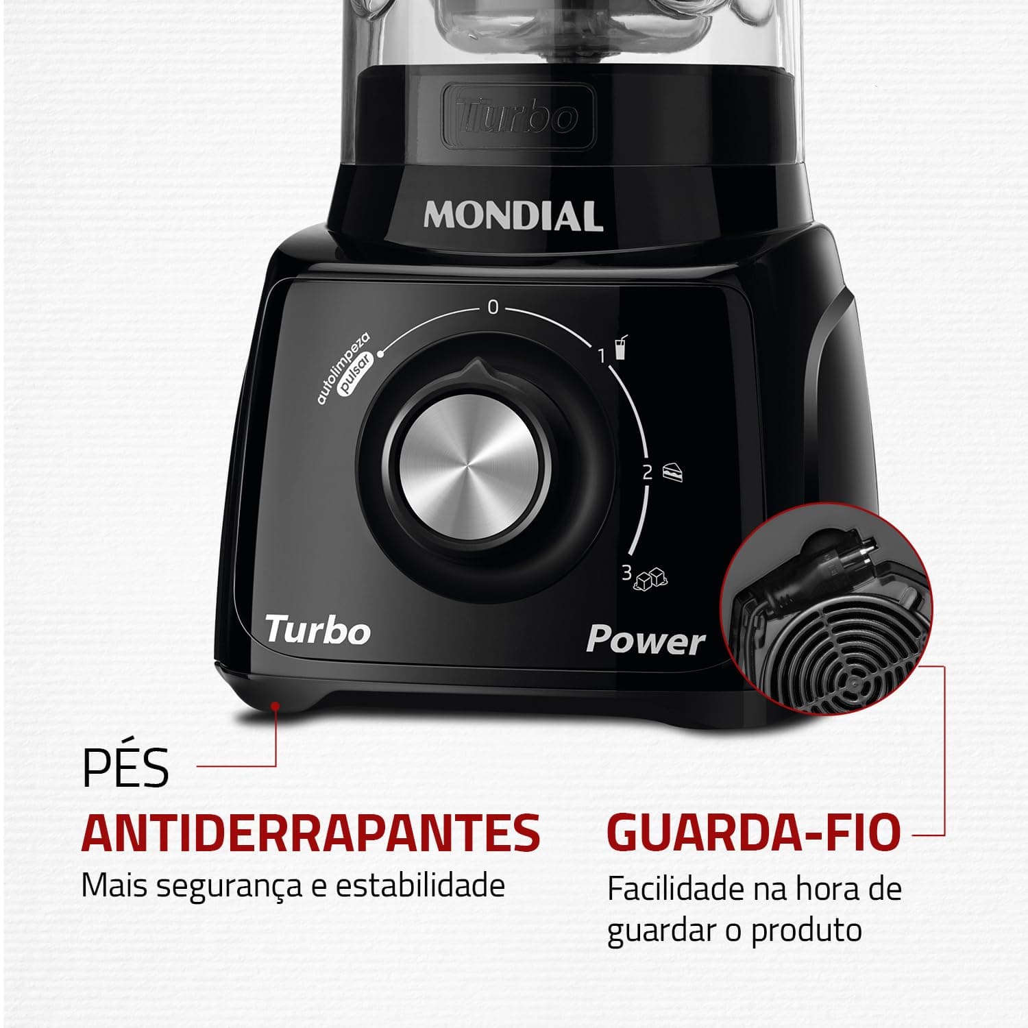 MONDIAL Liquidificador Turbo Power, Preto, 550W, 220V - L-99 FB thumbnail 7