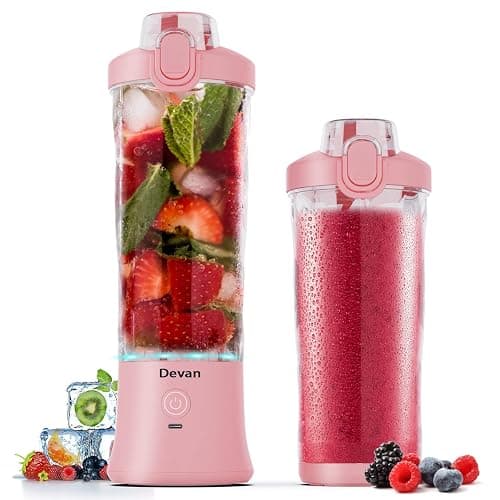 Pink Portable Blender - 270W USB Rechargeable, 20 oz BPA-Free Cup & Travel Lid for Shakes & Smoothies - Image 1