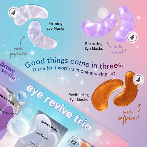 grace & stella Under Eye Patches (12 pairs) Eye Masks for Dark Circles and Puffiness - Birthday Gifts for Women, Bachelorette Party Favors, Bridesmaid Proposal Gifts, Self Care, Spa, Relaxation, Vegan thumbnail 2