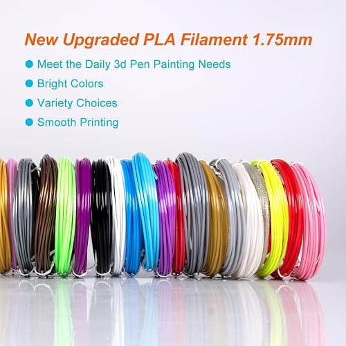 Kretrum 40 Colors PLA 3D Pen Filament Refills Compatible with SCRIB3D MYNT3D PIKA3D 3D Pen Most 1.75mm 3D Prining Pens NOT FIT 3Doodler Start Pen thumbnail 3