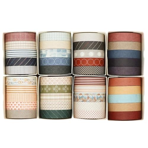 Knaid 40 Rolls of Slim Washi Tape Gift Box Set, Decorative Paper Tapes 10 mm Wide for Scrapbooking, DIY Arts and Crafts, Bullet Journal, Planner, Junk Journal, Notebooks (Minimalist) - Image 1