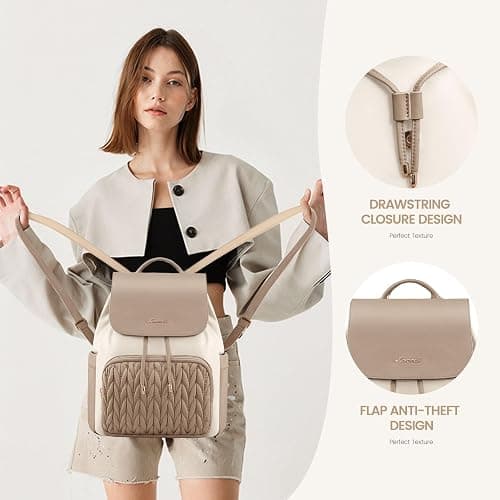 LOVEVOOK Mini Backpack for Women,Small Backpack Purse for Travel Work Cute Backpack Daypack With Anti-theft Pocket Mini Bag for Daily College Shopping thumbnail 6