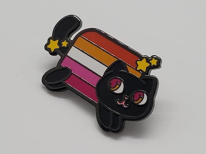 Nyan Cat Pride Enamel Pin The Meme Kitty in Rainbow Trans Pansexual Bisexual Lesbian Asexual Nonbinary Aromantic Pride Flag Colors lgbtq+ thumbnail 3