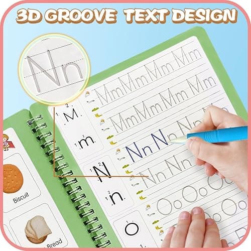 Magic Practice Copybook, Reusable Writing Practice Book, for Preschool Kids Age 3-8 ​Calligraphy 9.44in×6.29in(5 Books with Pens) thumbnail 5