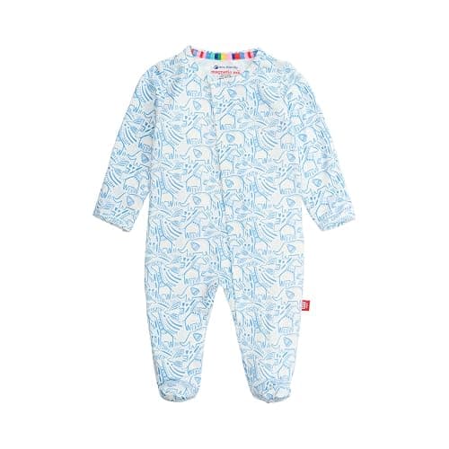 Magnetic Me Boys Modal Magnetic Baby Footie Pajamas | Silky Soft Modal Fabric | Baby Sleepers Available in Sizes PRE - 24M - Image 1