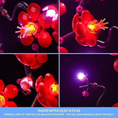 LocoLee Licht Kompatibel mit Lego 10369 Pflaumenblüte, Nur Lichter Set - Kein Modell, Licht BeleuchtungSet Compatible with LEGO Icons Pflaumenblüte (Aktualisierte Version) thumbnail 5